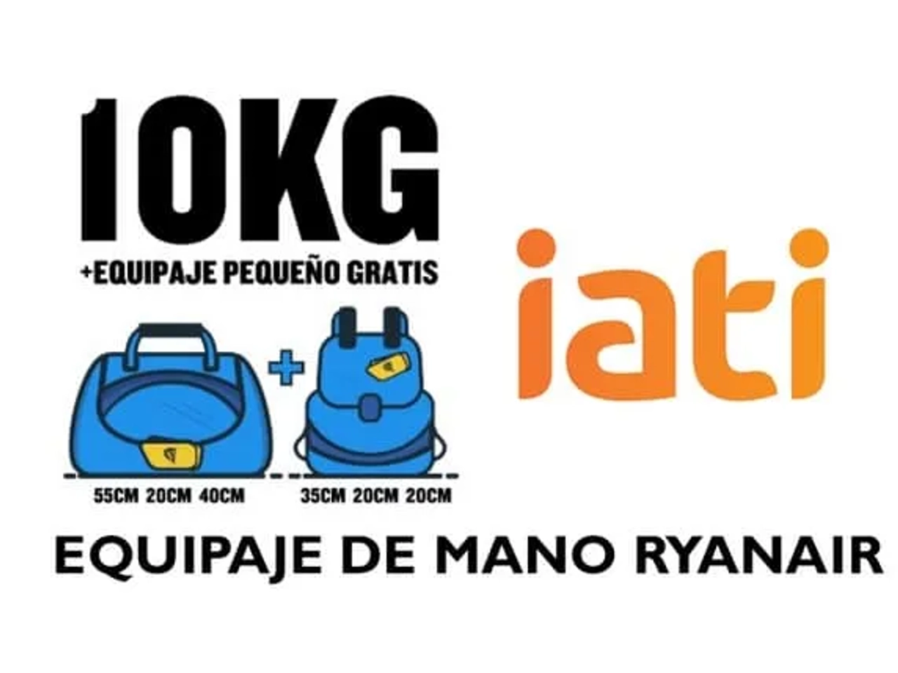 Medidas equipaje de mano Ryanair