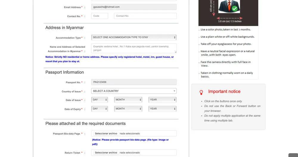 subir foto para conseguir el visado