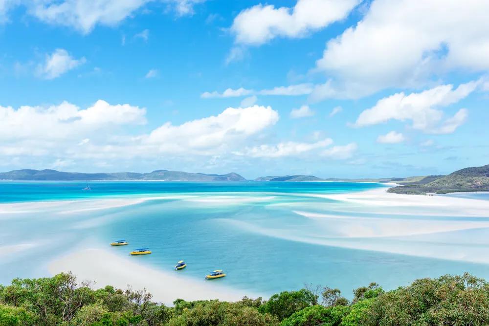 panoramica da praia de whiteheaven na australia