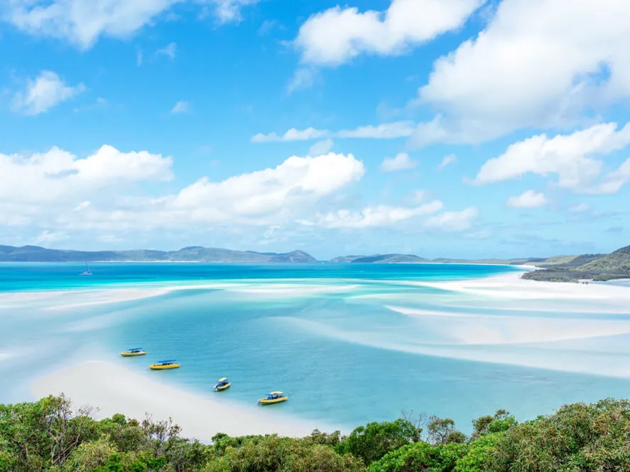 panoramica da praia de whiteheaven na australia