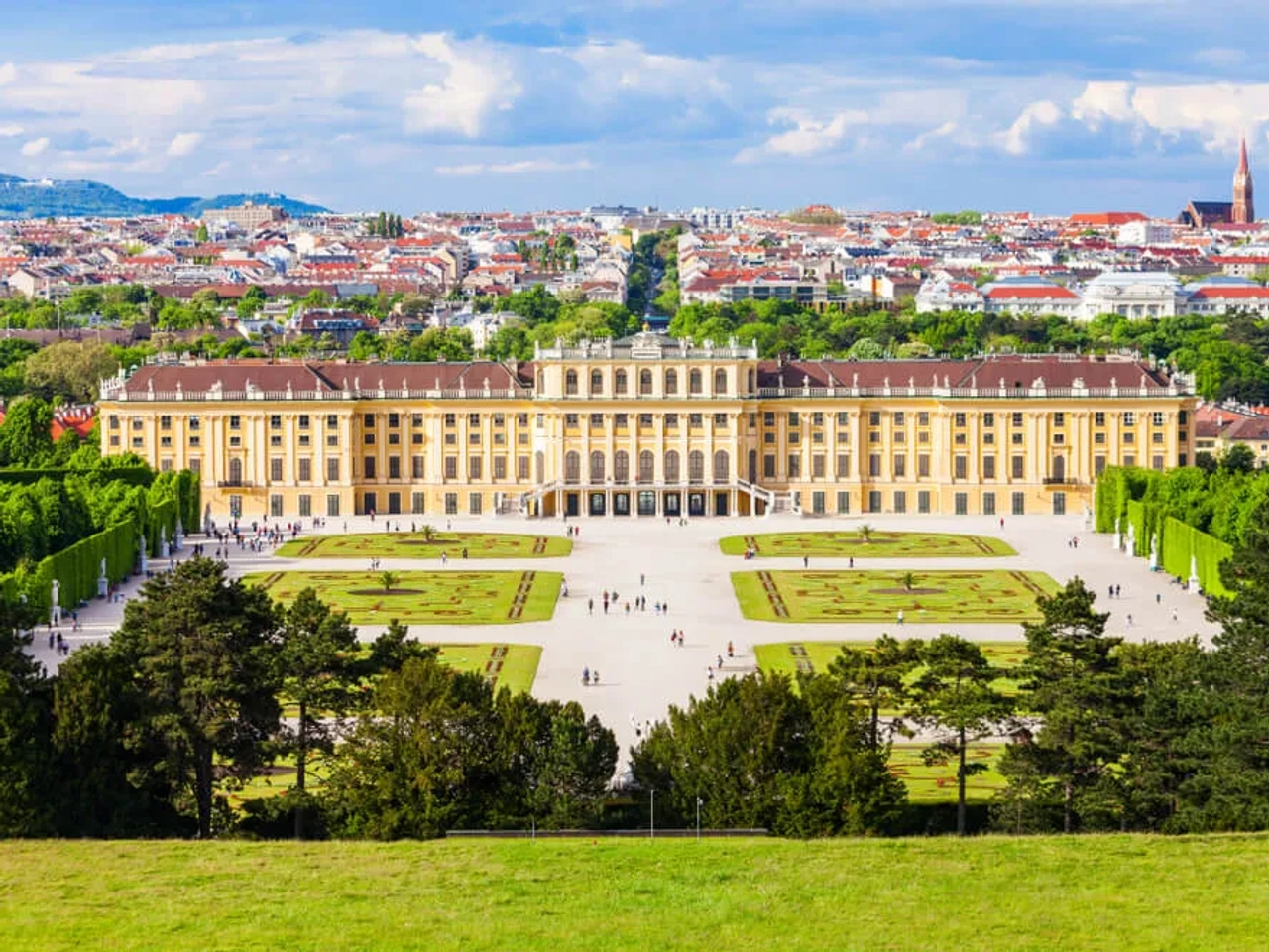 vista aérea do palacio schonbrunn