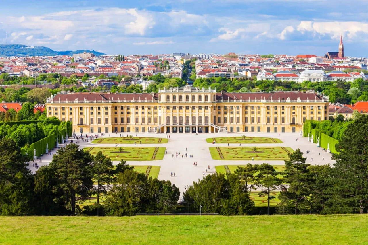 vista aérea do palacio schonbrunn