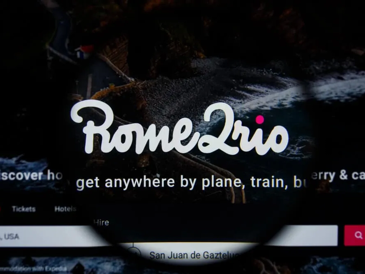 imagem da cabeceira da pagina da rome2rio