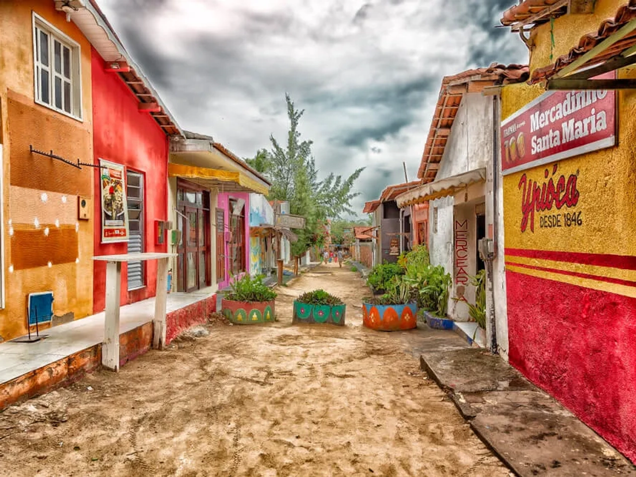 ruas de areia na cidade de jericoacoara