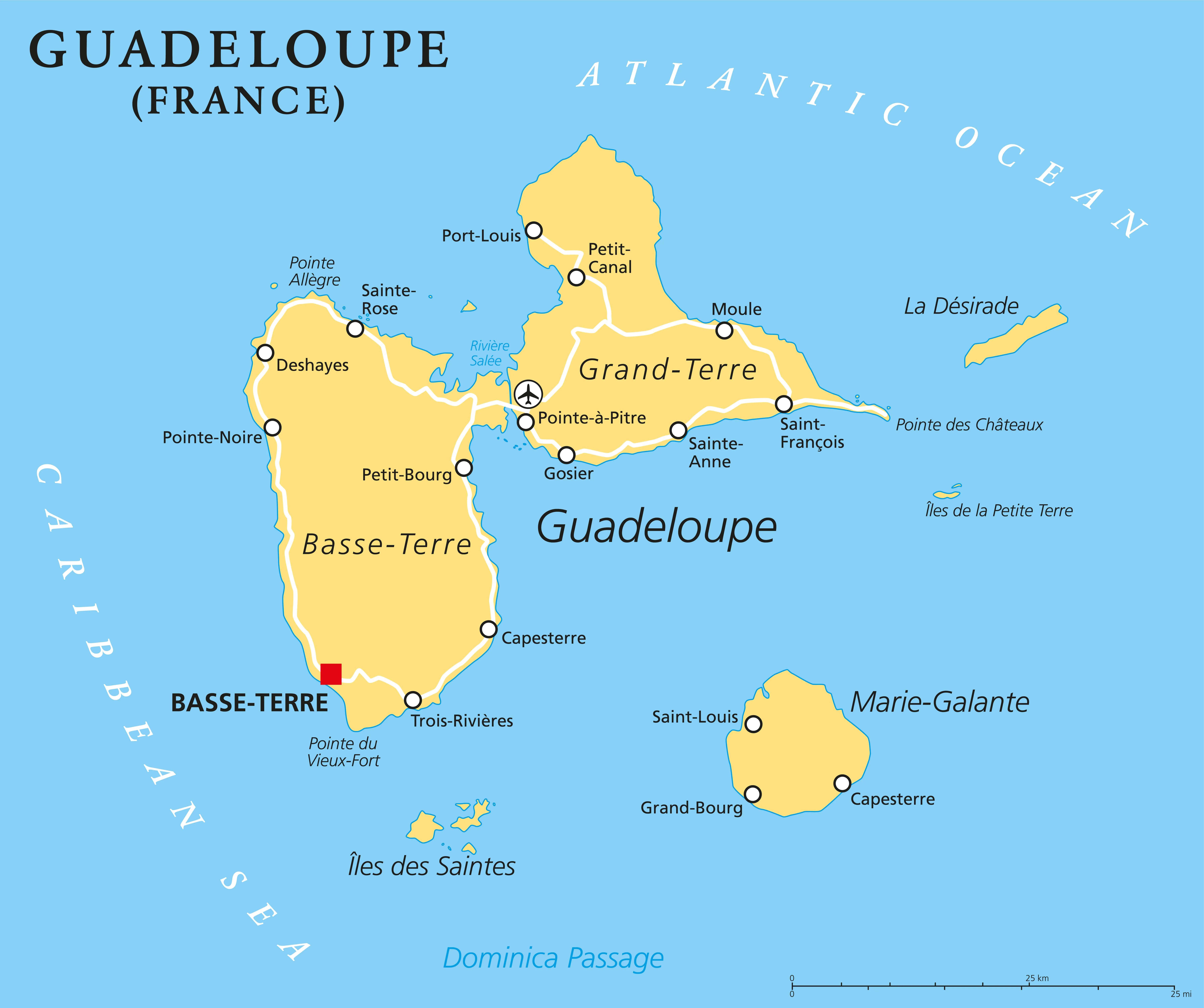 mapa da ilha de guadaloupe
