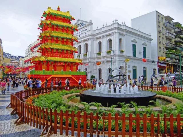 Vista da praça do senado em macau na china