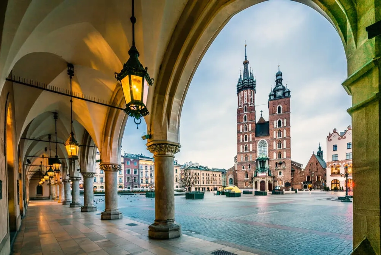 centro da cidade de cracovia