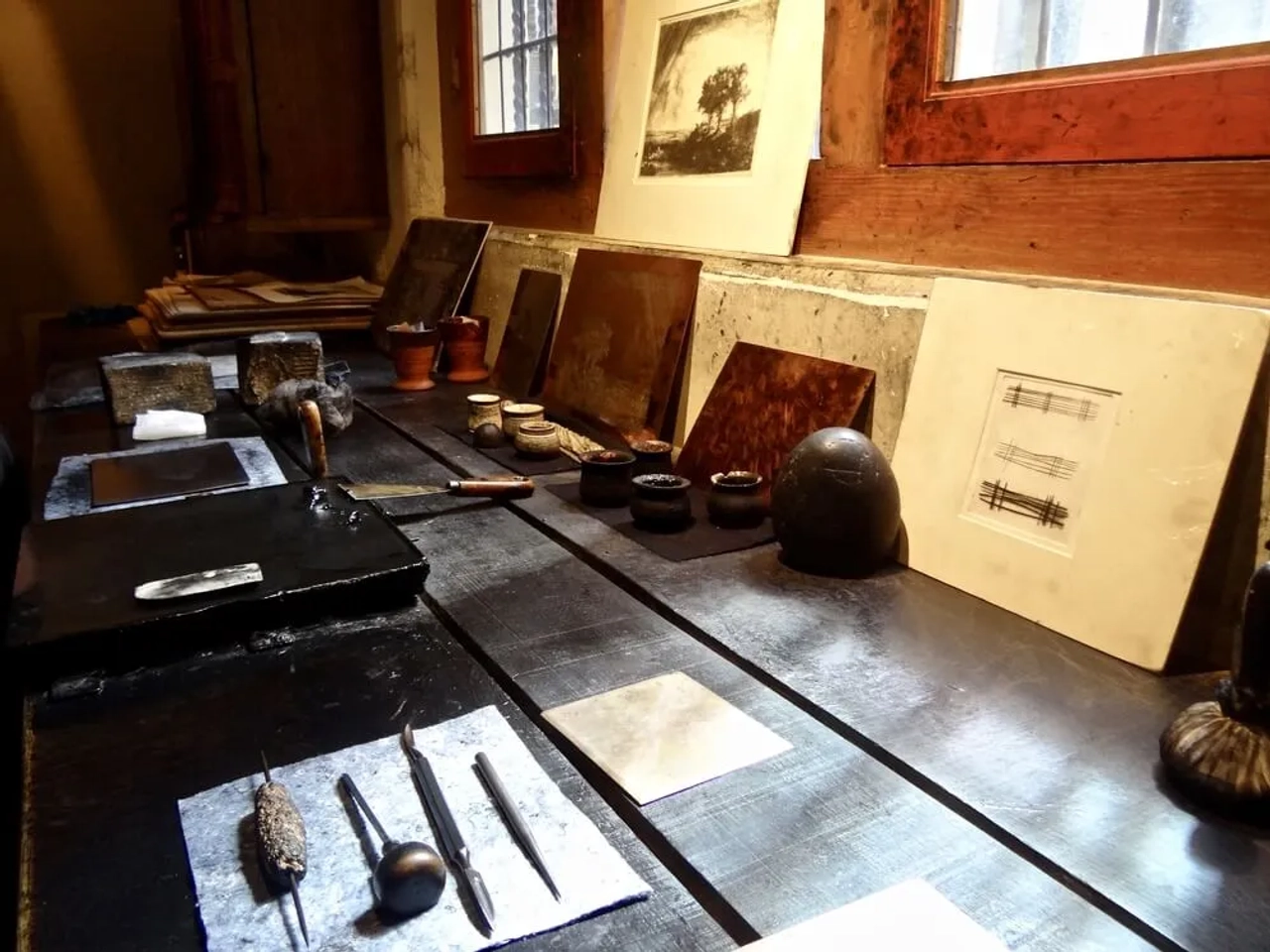 detalhes das ferramentas utilizadas no museu rembrandt