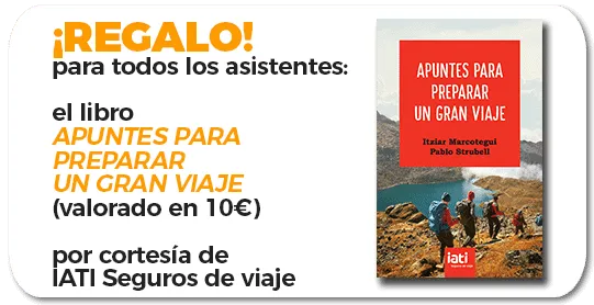 Regalo del libro "Apuntes para preparar un gran viaje" para asistentes de IATI.