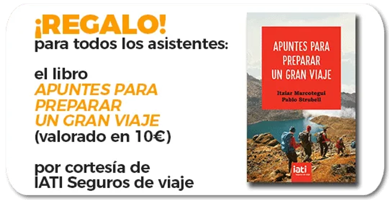 Regalo del libro "Apuntes para preparar un gran viaje" para asistentes a la jornada.