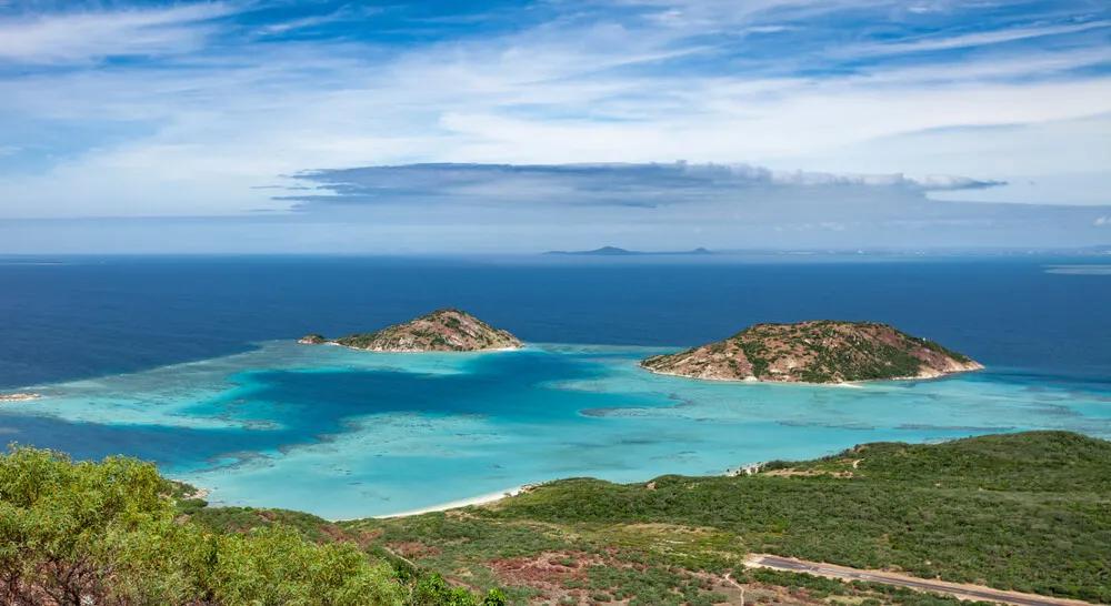 praia de lizard island vista do ar