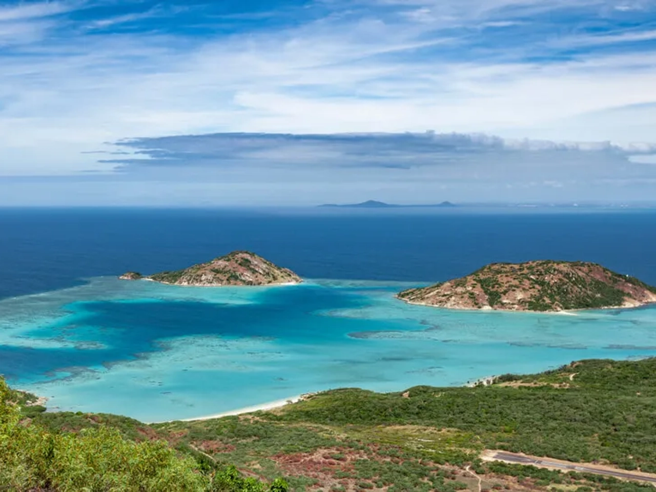 praia de lizard island vista do ar
