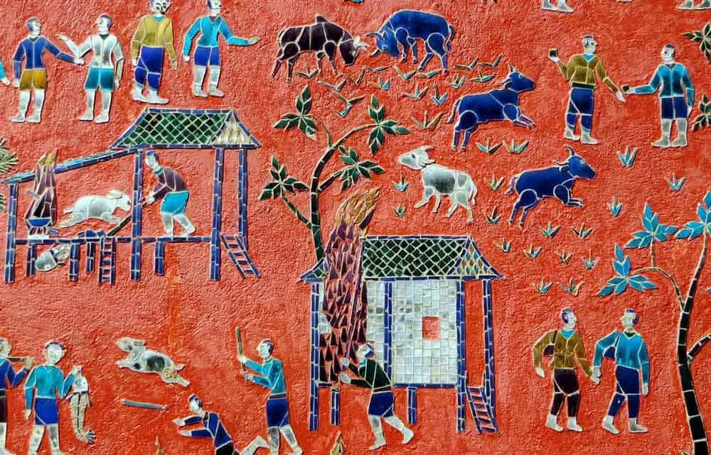 mural de Luang Prabang