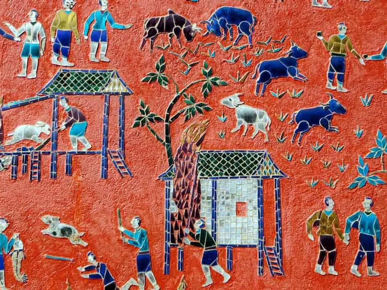 mural de Luang Prabang