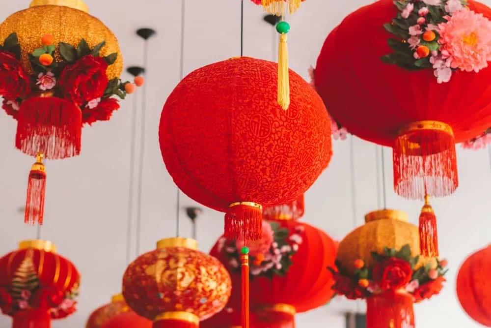 adornos rojos en Shanghái