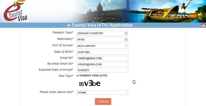 Visado India online