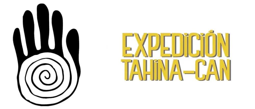 Logo de la expedición Tahina-Can con una mano y un espiral.