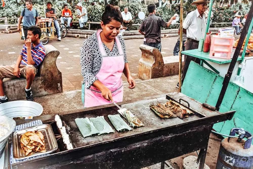 comida callejera en Centroamerica