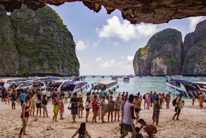 expectativa vs realidad Maya Bay Tailandia