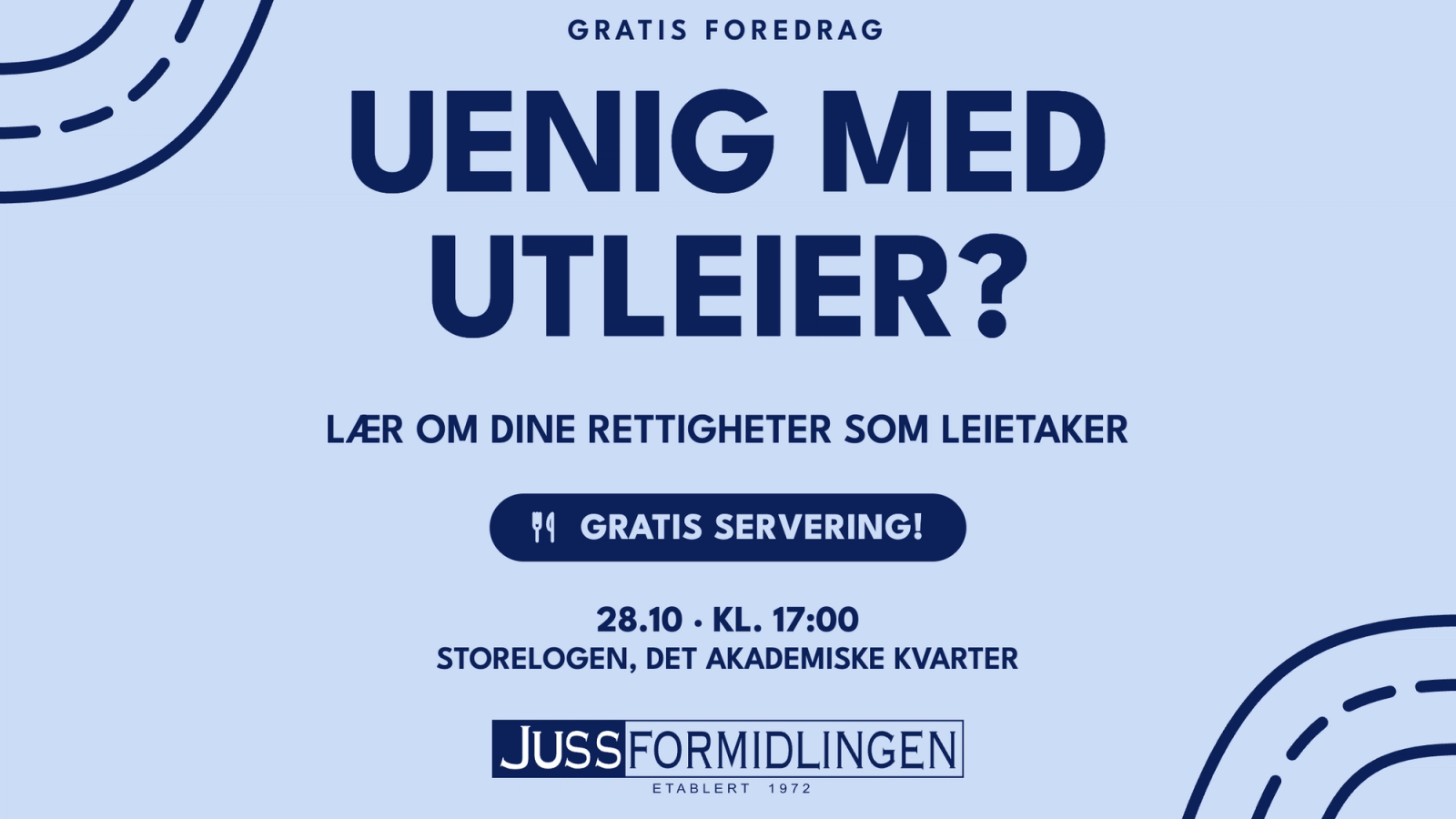 Uenig med utleier? Lær om dine rettigheter som leietaker, med gratis mat!