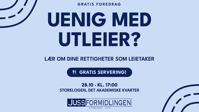 Uenig med utleier? Lær om dine rettigheter som leietaker, med gratis mat!