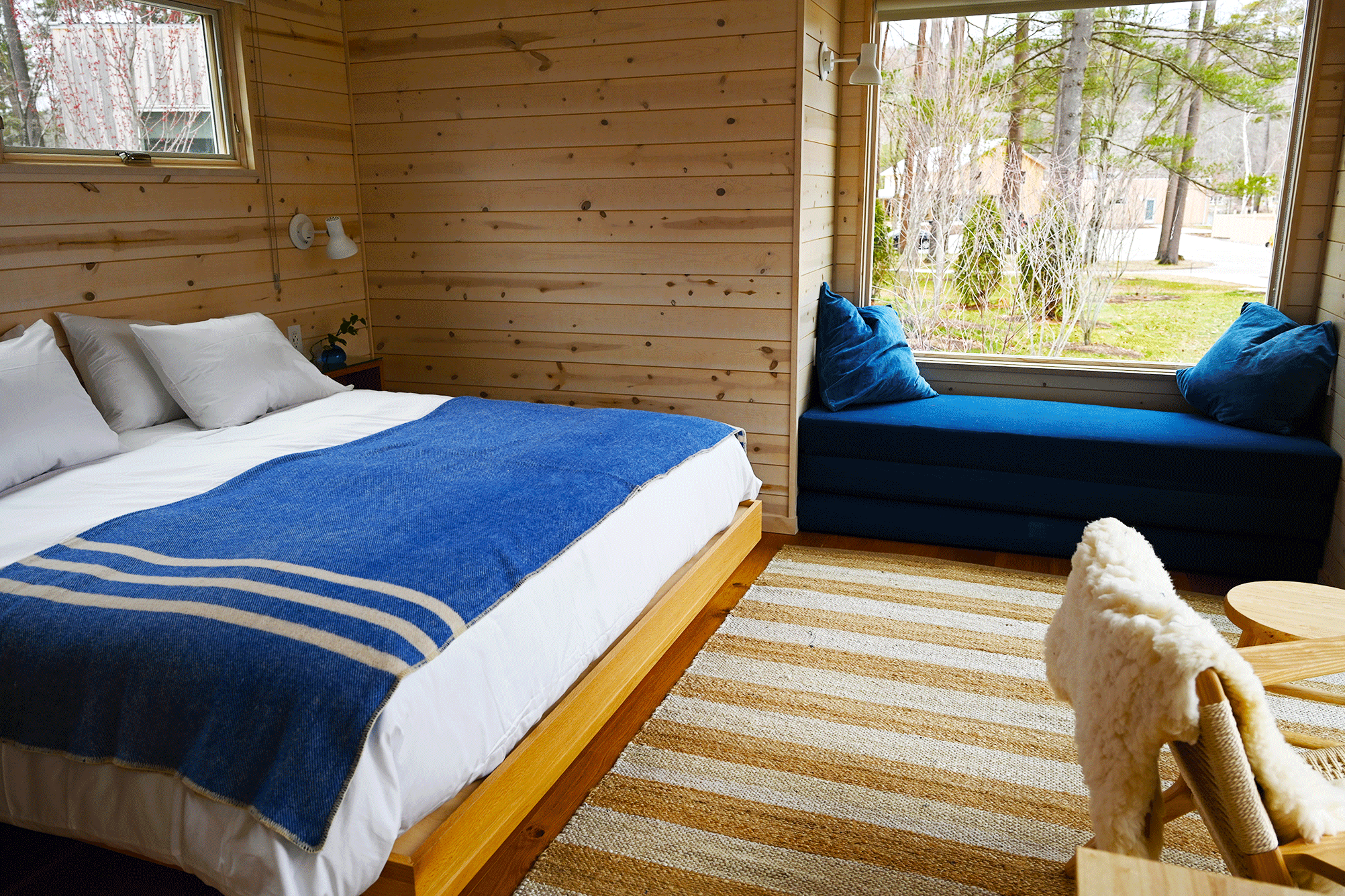 interior of the woodland cabin