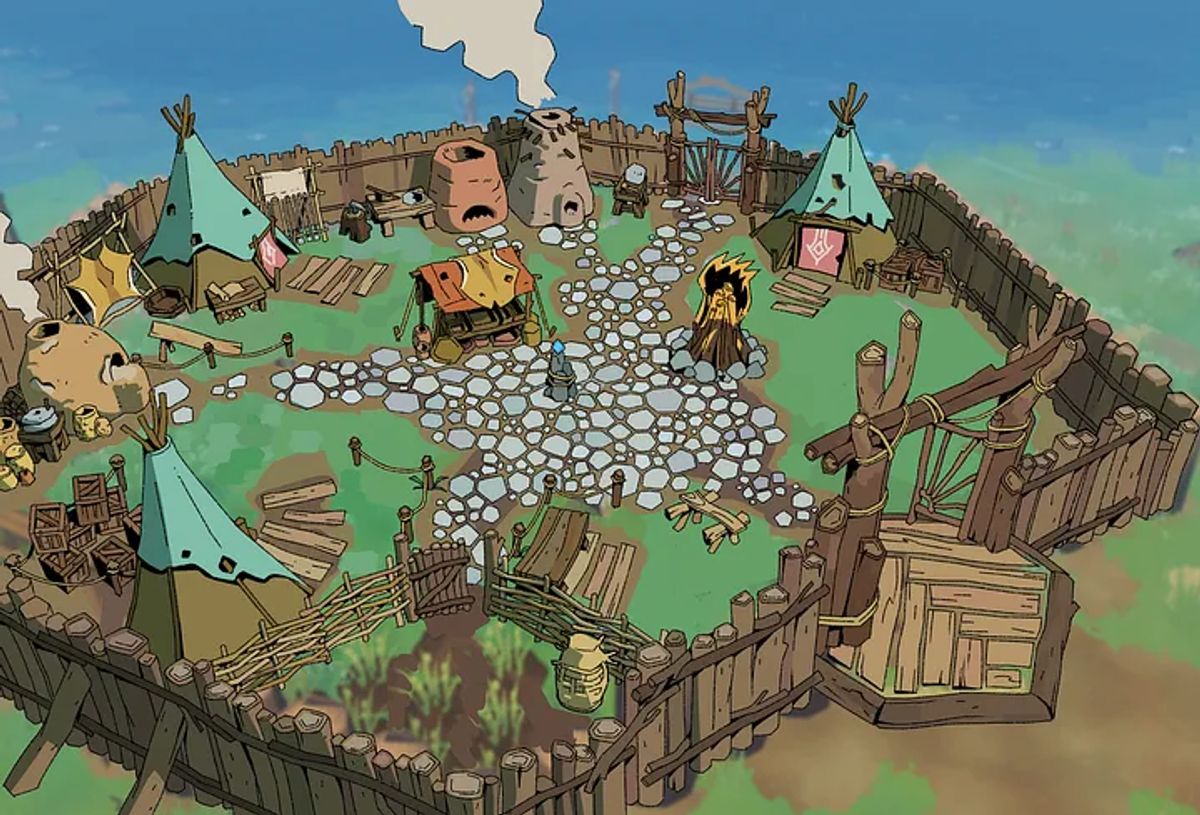 Concept art exploration for small early game village (Subject to change)