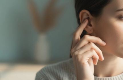 Persona seduta in ascolto, di profilo