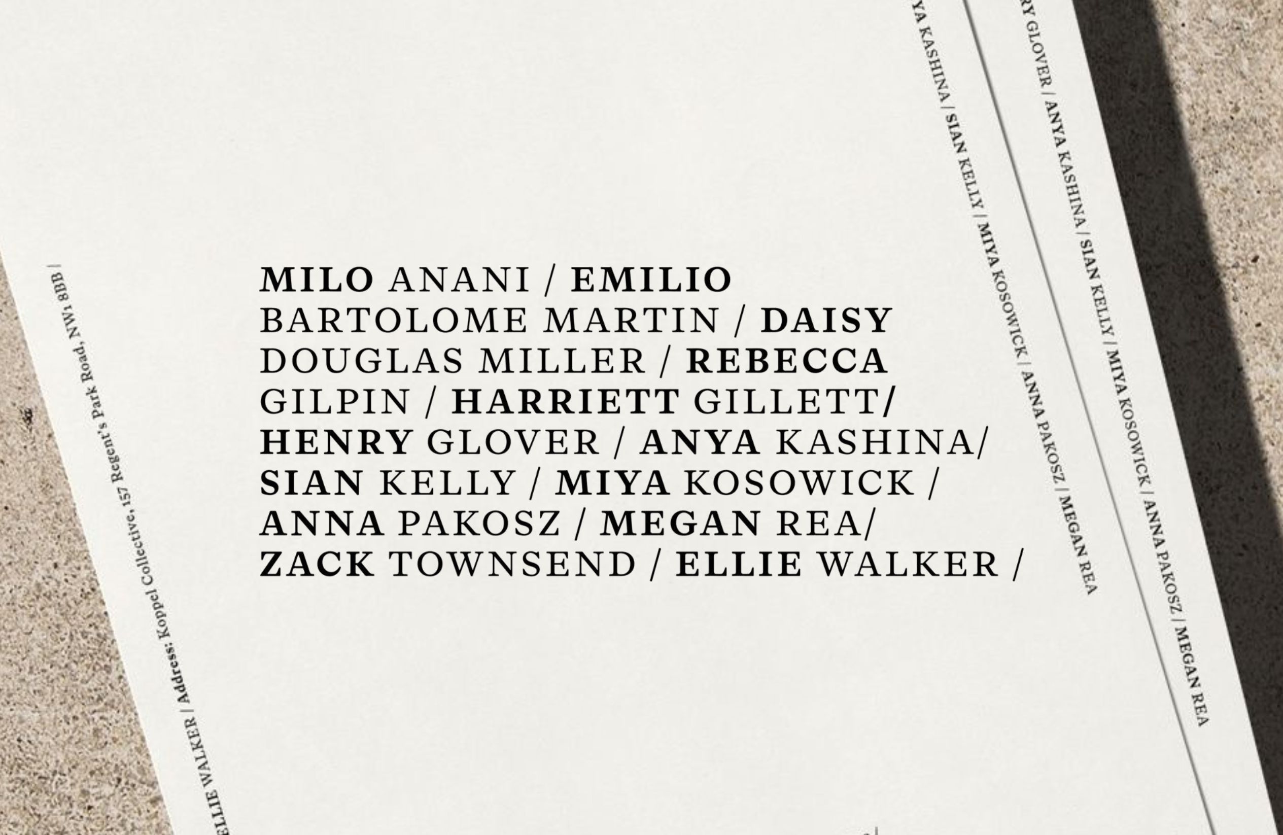 Marginalia exhibition at The Koppel Project, Chalk Farm. June 2026