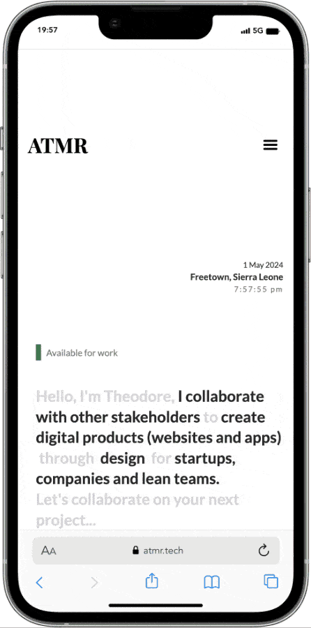 Mobile Responsive View of Website