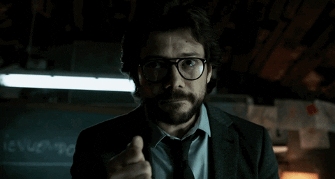 The Professor welcoming... La Casa De Papel GIF from Giphy