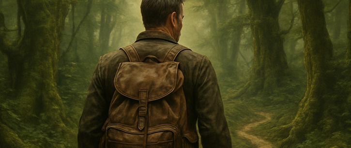 A deeply worn dirt trail cutting through a dark forest, a picture of the neural pathway porn carves into the brain.