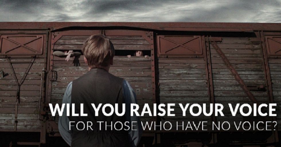 cover image for Powerful film sheds light on modern day holocaust