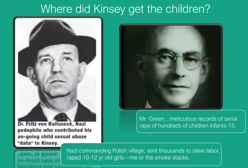 Kinsey’s project even involved a World War II Nazi officer, Dr. Fritz von Balluseck, who raped hundreds of children.