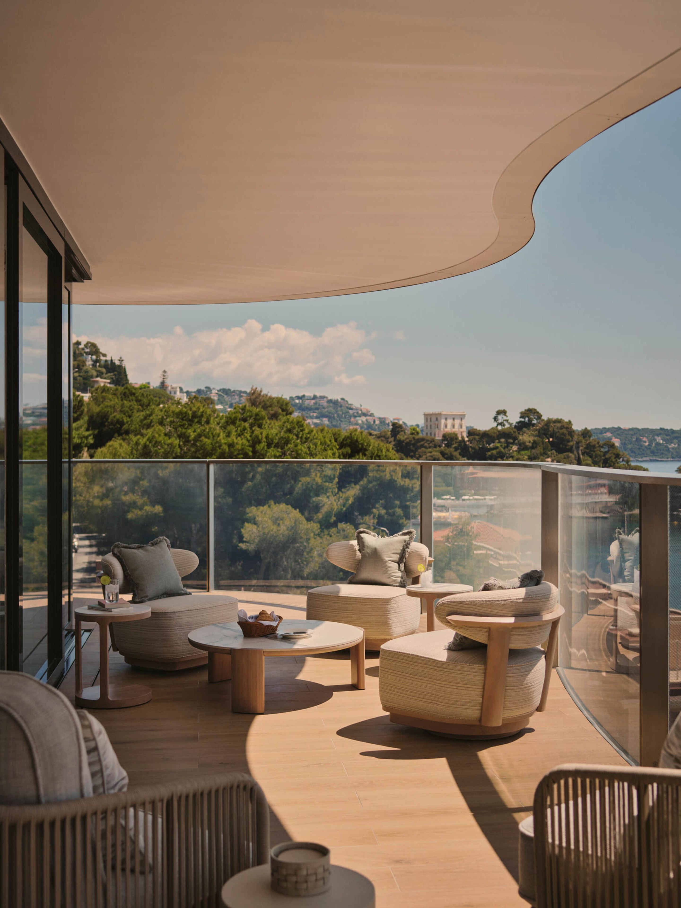 Outdoor seating with ocean view