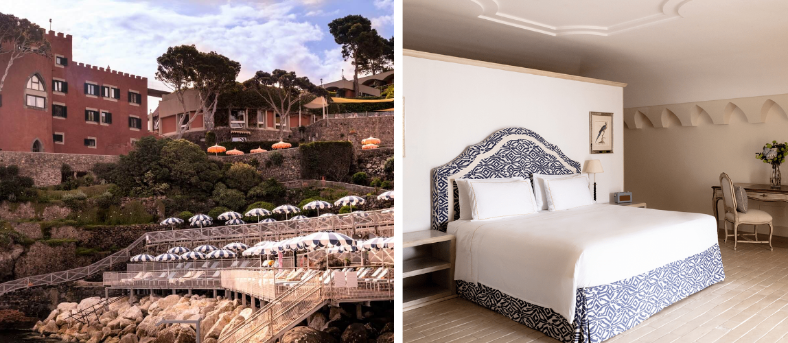 architecture and interior design of Mezzatore Hotel in Ischia