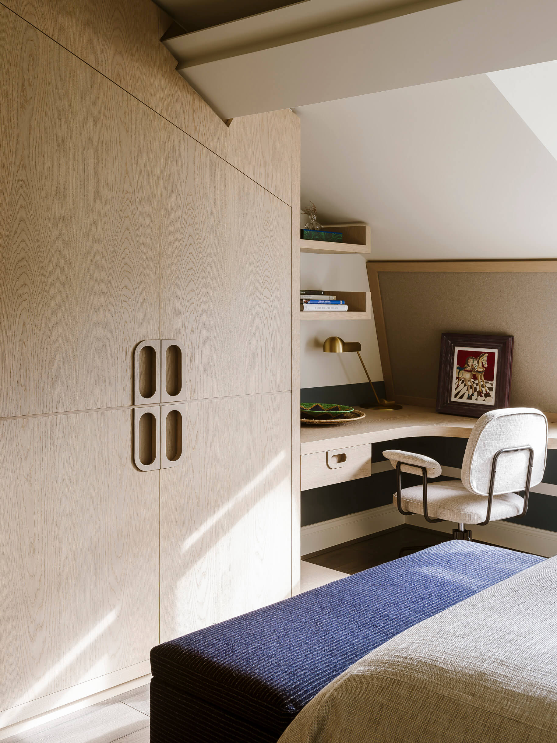 Desk in a bedroom