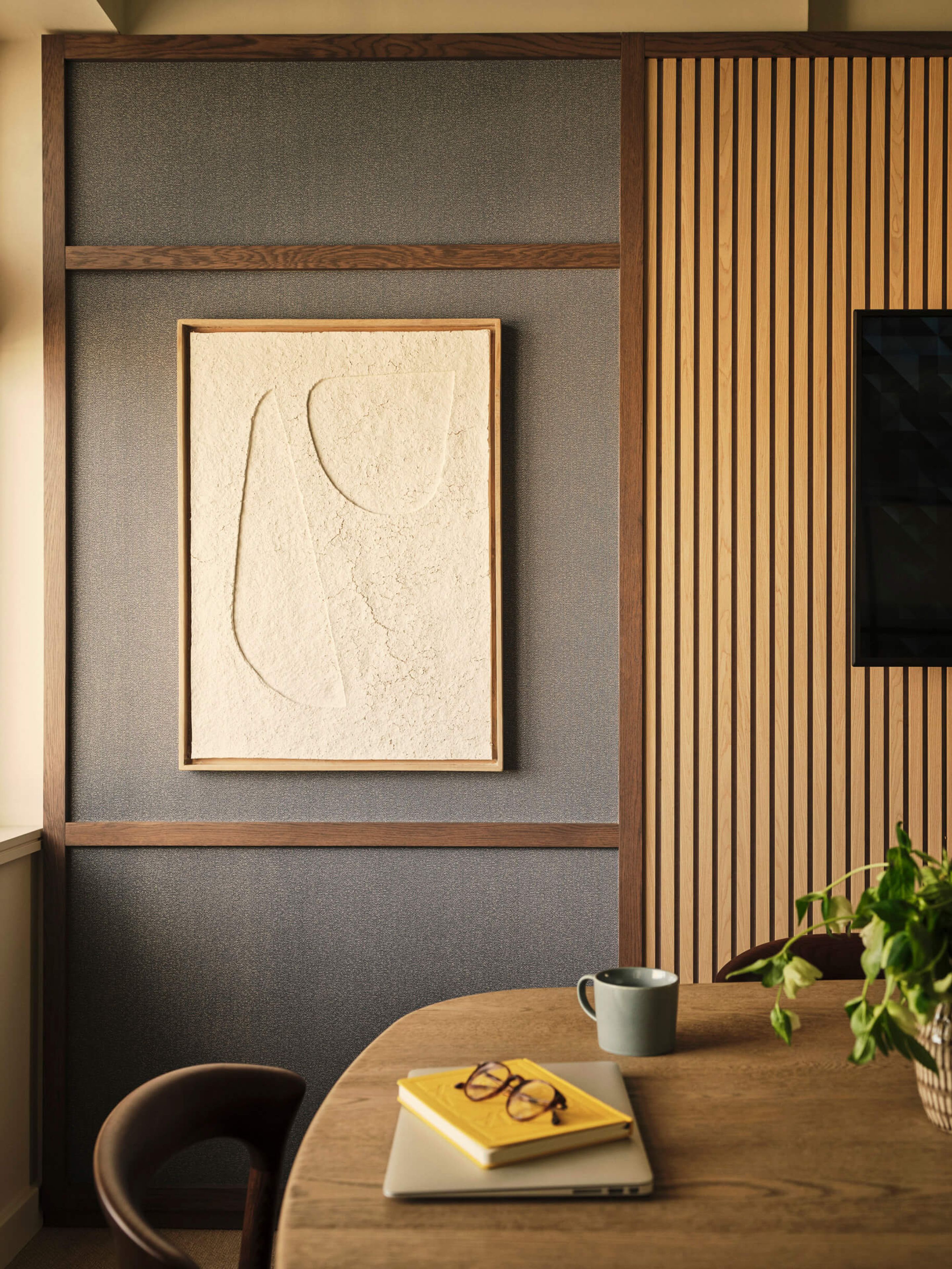 Artwork and wall panelling details
