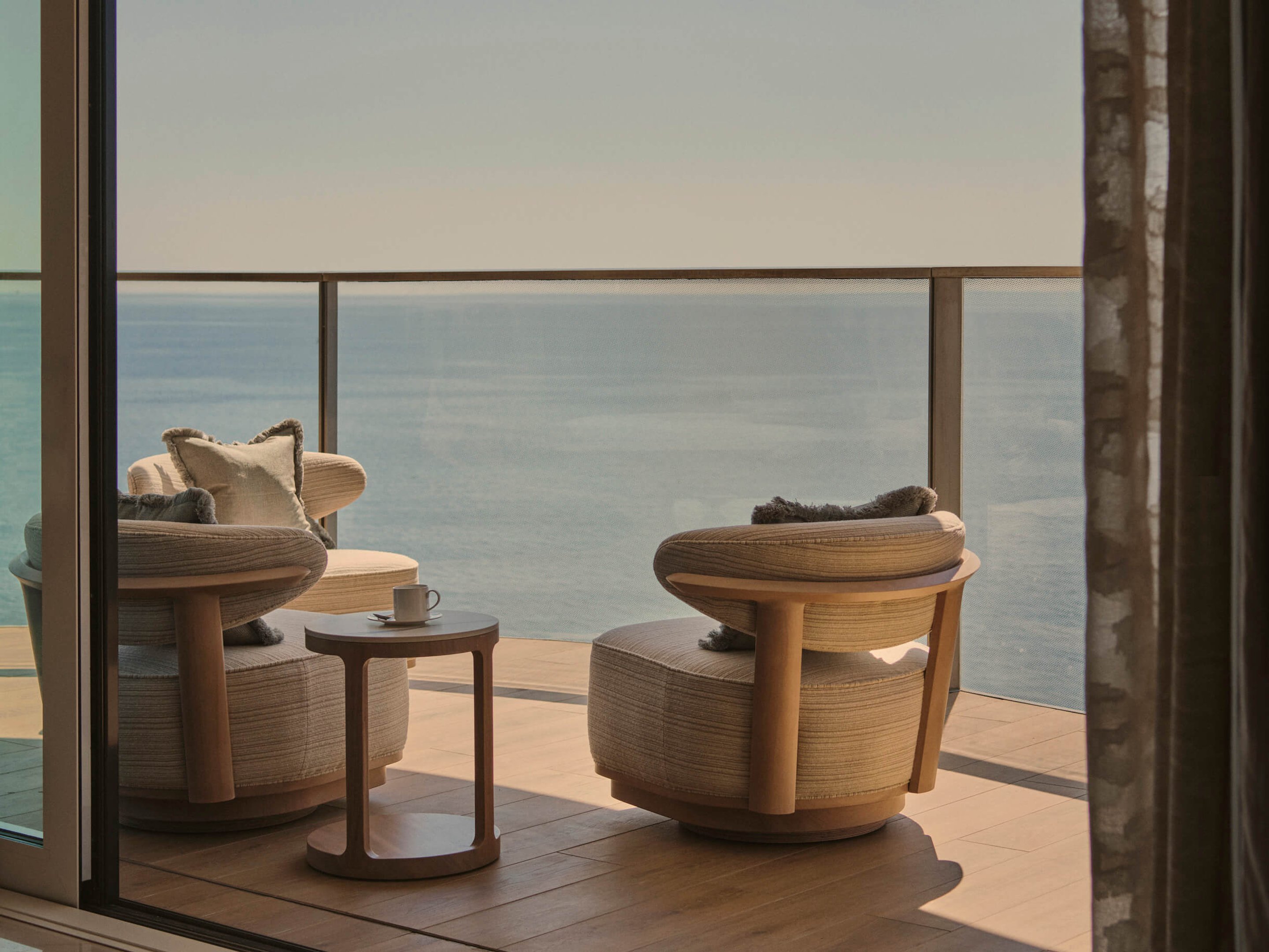 Outdoor seating with an ocean view