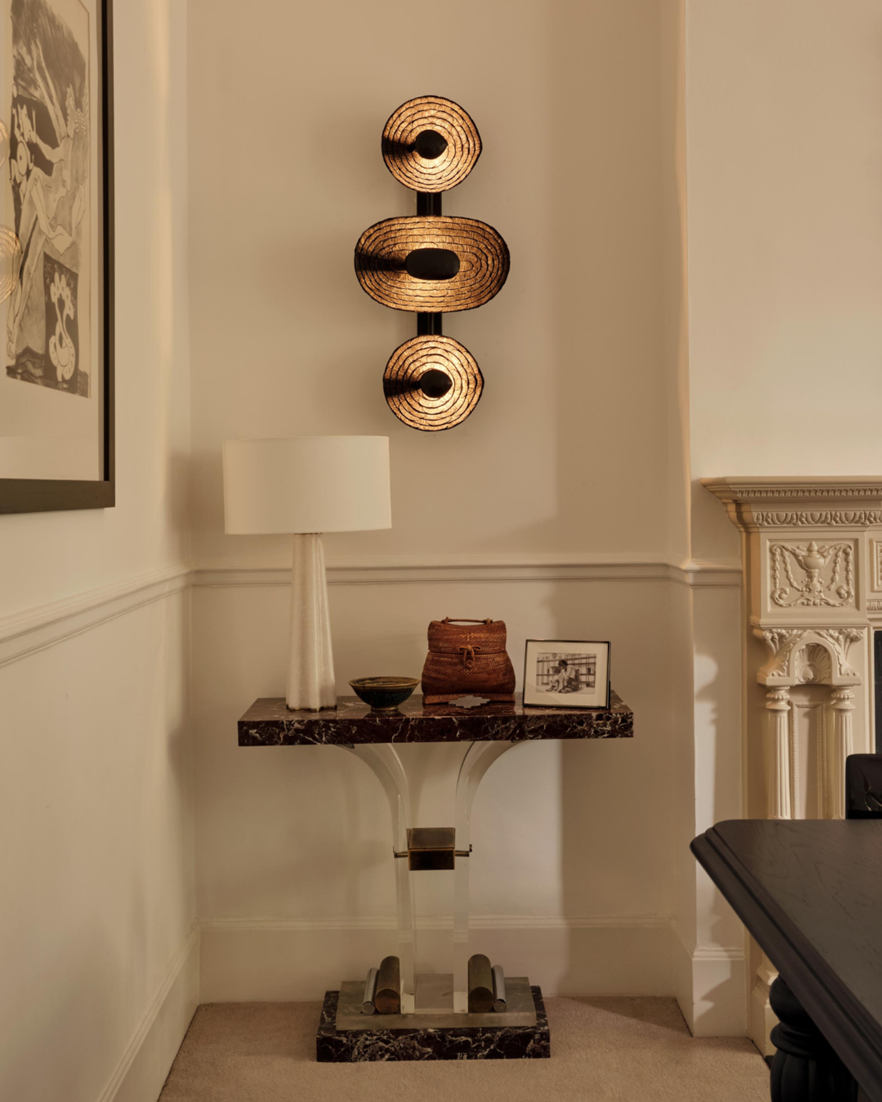 Marble consoles in the Alton House dining room
