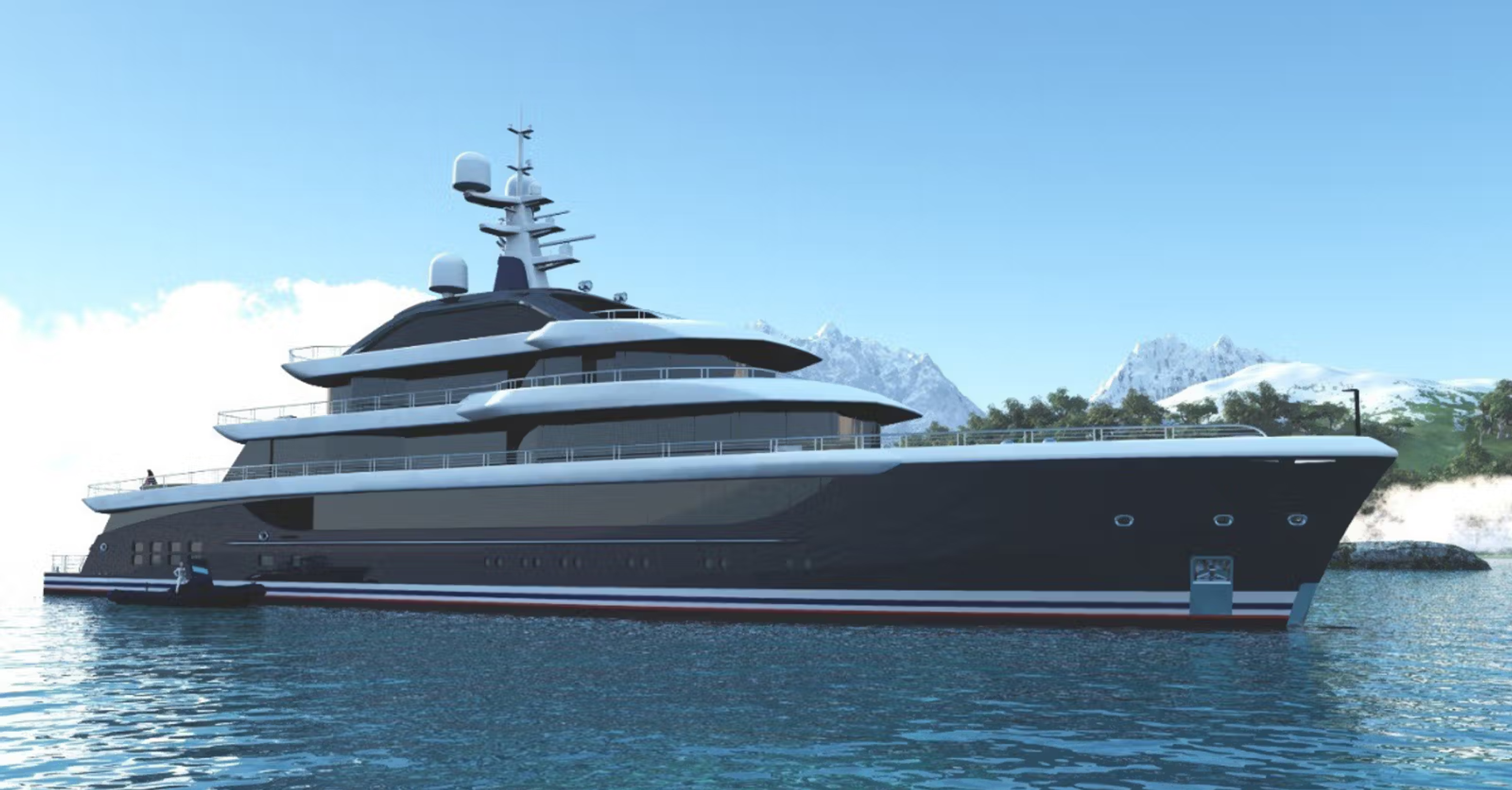 Exterior of a yacht