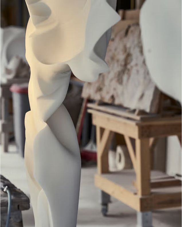 A close up of a marble sculpture