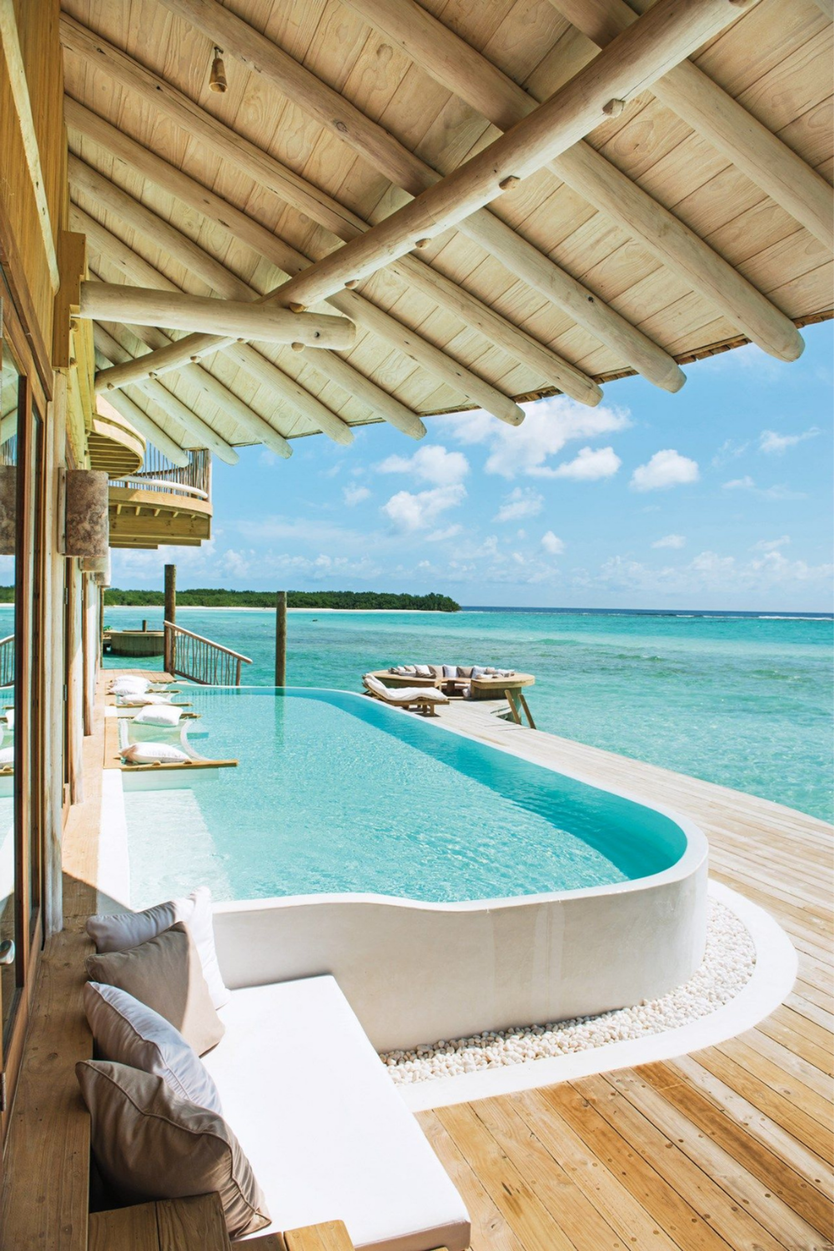 luxury pool at Soneva Jani resort in the maldives