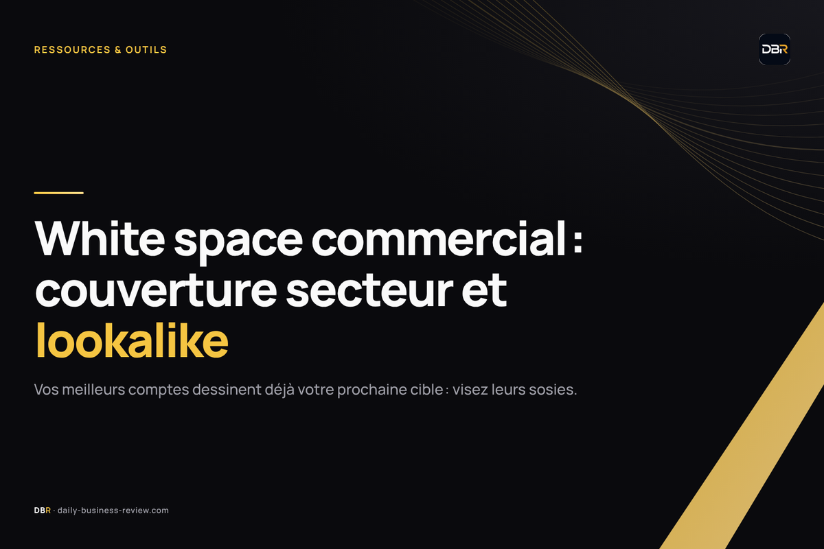 Infographie — Matrice de couverture secteur × offre et sélection des comptes lookalike à partir des meilleurs clients
