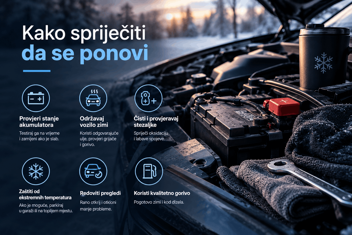 Kako spriječiti probleme s paljenjem automobila zimi