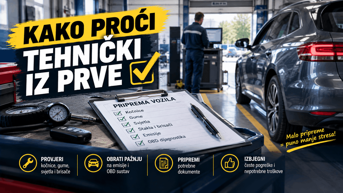 Kako proći tehnički pregled iz prve uz provjeru kočnica, guma, svjetala, stakala, emisija i OBD-a