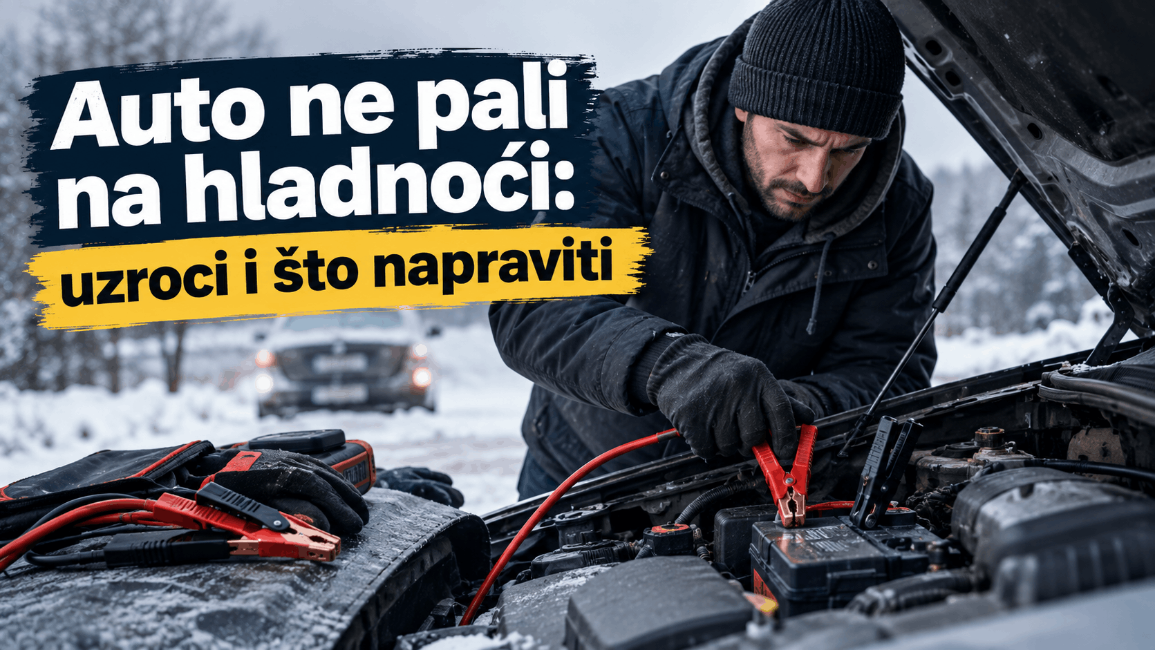 Auto ne pali na hladnoći – provjera akumulatora i paljenje automobila preko kablova
