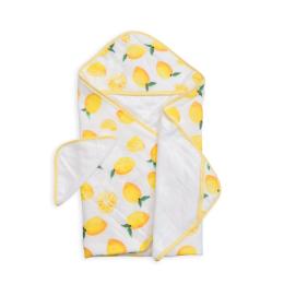 Hooded Towel & Washcloth Set Lemon