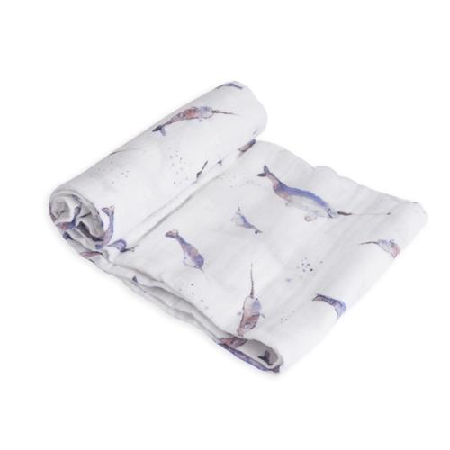 Cotton Muslin Swaddle Single Narwhal's' image