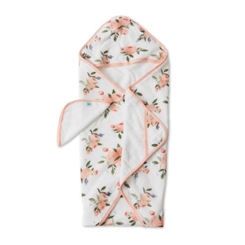 Hooded Towel & Washcloth Set Watercolor Roses's' image